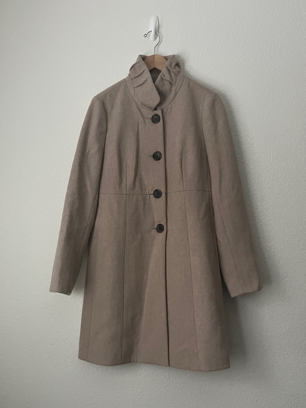 J.Crew Uptown Dress Coat Single Breasted Wool Blend with Standing Collar Size 12